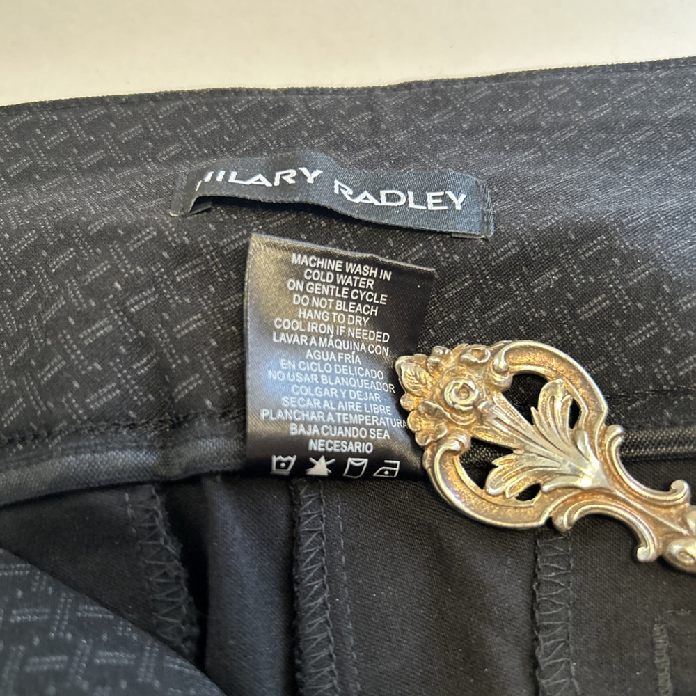 Hilary Radley Size 8 Black Yoga Feel Pull On Dress Pant Straight Leg - Picture 3 of 8